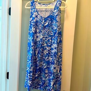 Lilly Pulitzer cobalt and white Lela Henley cotton tank  dress